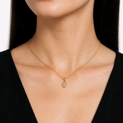 Ovale Étincelant – Collier en acier inoxydable Doré 8 × 9 mm - Alberto Bijoux