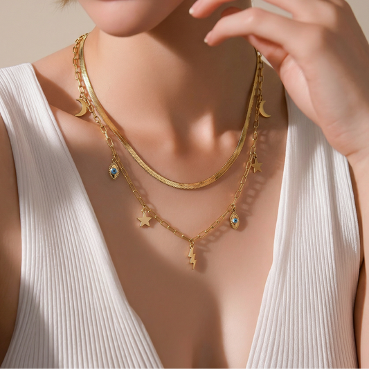 Collier “Double Chaîne Talismans” – Énergie & protection en duo - Alberto Bijoux