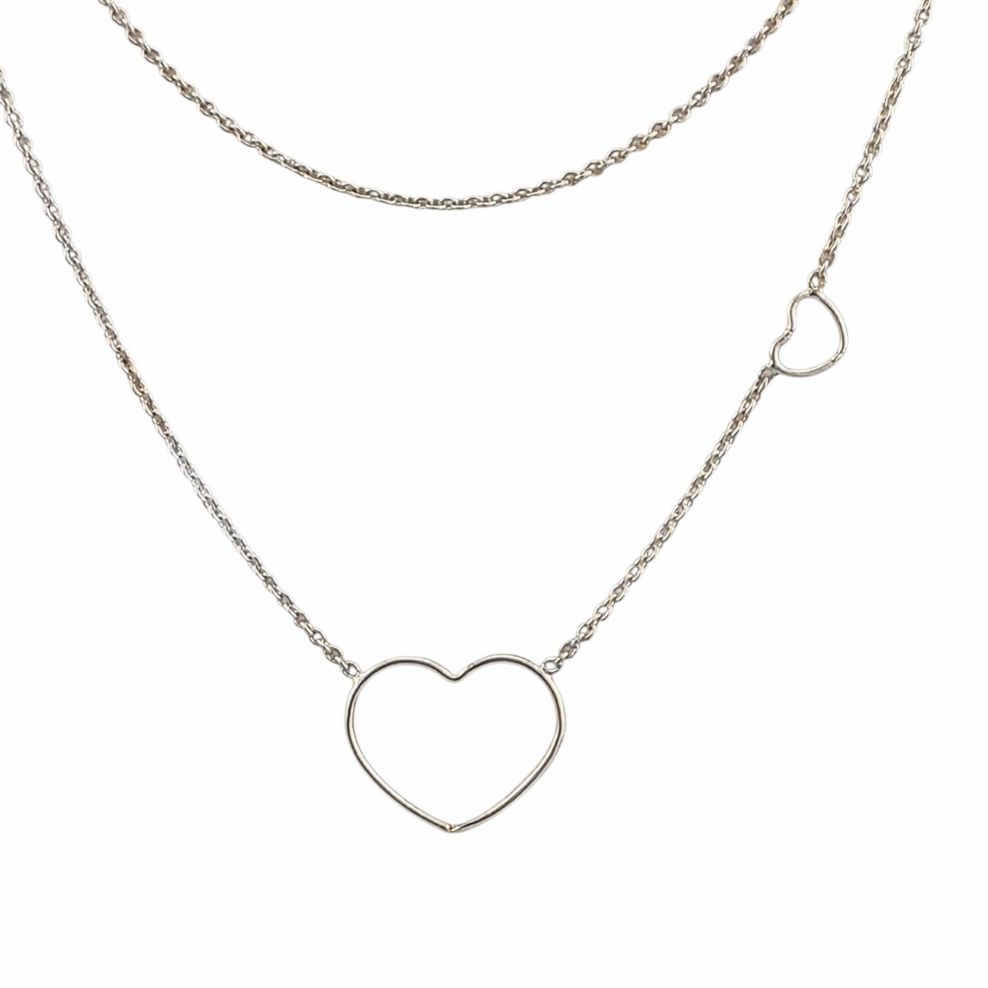 Collier double rang cœur argent 925 16 18 pouces layered minimaliste deux chaînes
