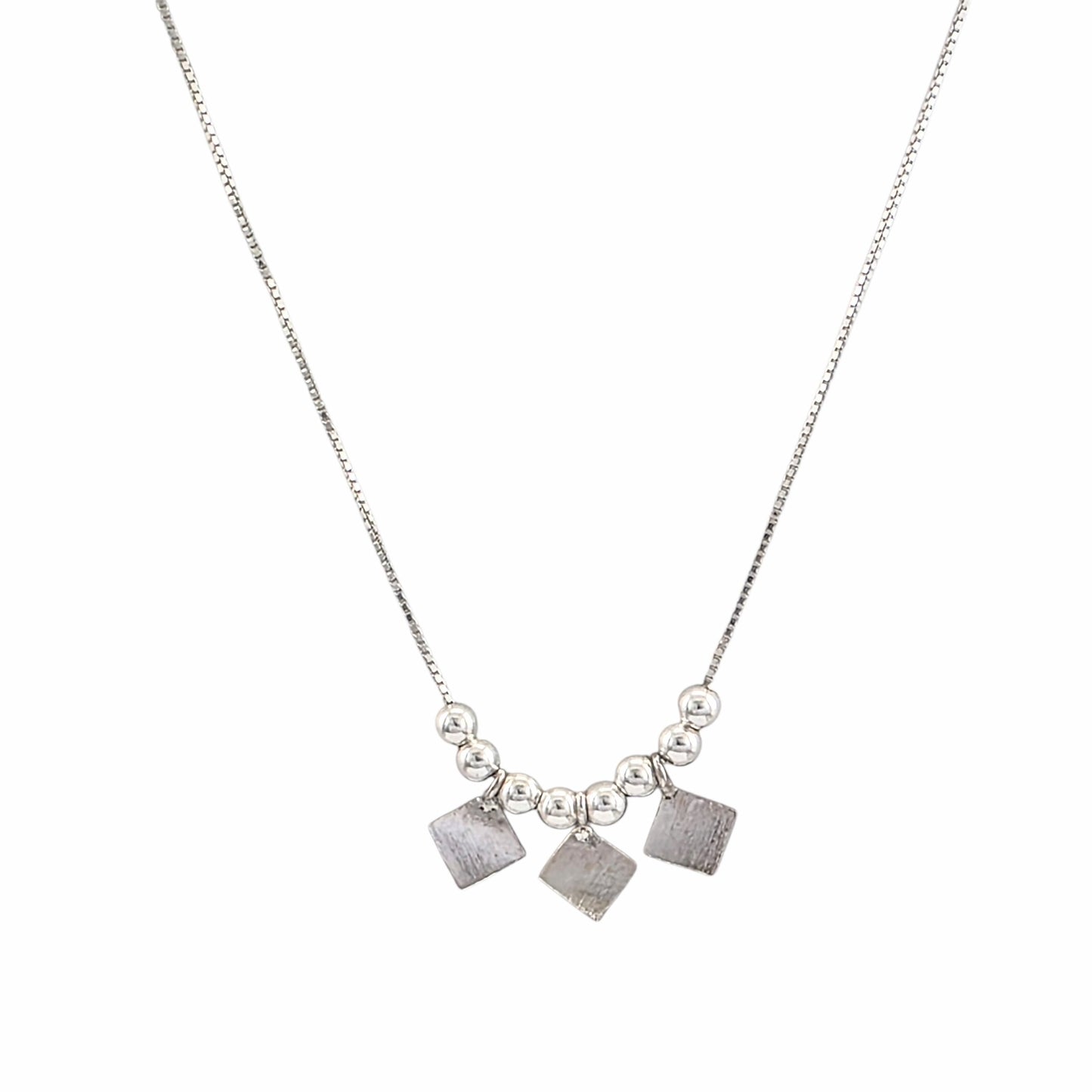 Collier triple losange pavé argent 925 16 pouces fin délicat chaîne