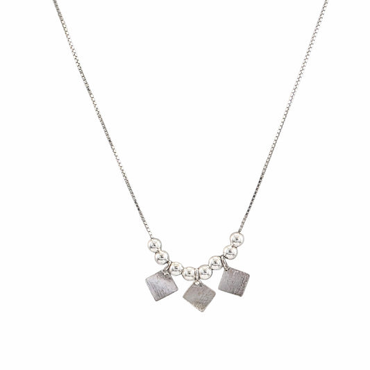 Collier triple losange pavé argent 925 16 pouces fin délicat chaîne