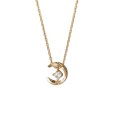 Collier “Luna” – Lune Dorée & Pierre Brillante - Alberto Bijoux