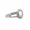Bague argent sterling design cosmos avec rayons solaires sculptés, centre bombé miroir, style bohème moderne