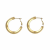 Boucles d’oreilles créoles épaisses dorées en acier inoxydable, disponibles en 20 mm et 30 mm