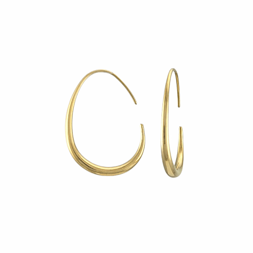 Créoles Goutte Fine – Acier Doré - Alberto Bijoux