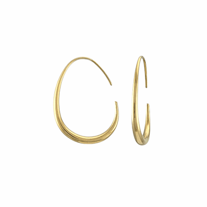 Créoles Goutte Fine – Acier Doré - Alberto Bijoux