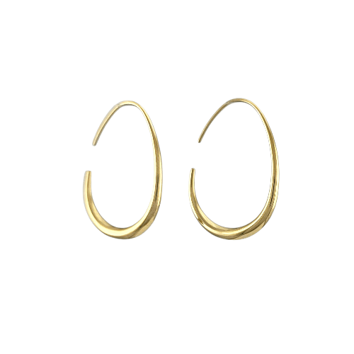 Créoles Goutte Fine – Acier Doré - Alberto Bijoux