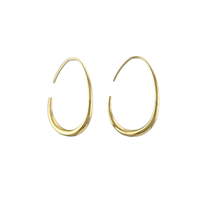 Créoles Goutte Fine – Acier Doré - Alberto Bijoux