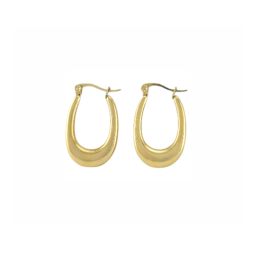 Boucles d’oreilles dorées en forme de goutte lisse en acier inoxydable