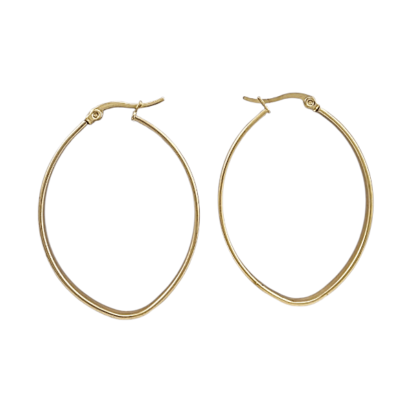 Créoles Ovales 45x33mm en Acier Inoxydable Doré – Finition Lisse - Alberto Bijoux