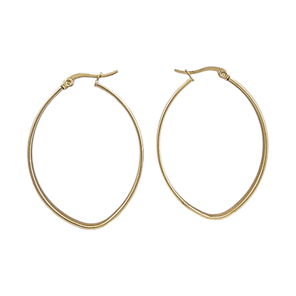 Créoles Ovales 45x33mm en Acier Inoxydable Doré – Finition Lisse - Alberto Bijoux