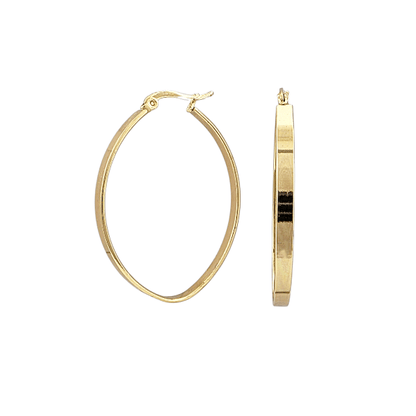 Créoles Ovales 45x33mm en Acier Inoxydable Doré – Finition Lisse - Alberto Bijoux