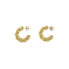 Boucles d’oreilles créoles torsadées dorées 22mm en acier inoxydable – épaisseur 6mm