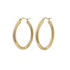Boucles d'oreilles créoles dorées ovales 45x33mm avec tube épais 4mm et finition brillante sur fond blanc