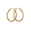 Boucles d'oreilles créoles dorées ovales 45x33mm avec tube épais 4mm et finition brillante sur fond blanc