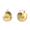 Boucles d'oreilles créoles dorées puffed 18x18mm avec design gonflé épais 13mm et finition brillante sur fond blanc