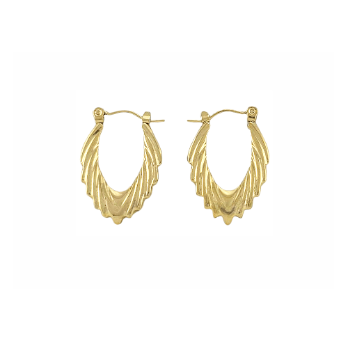 Créoles Éventail Dorées Sculptées - Alberto Bijoux