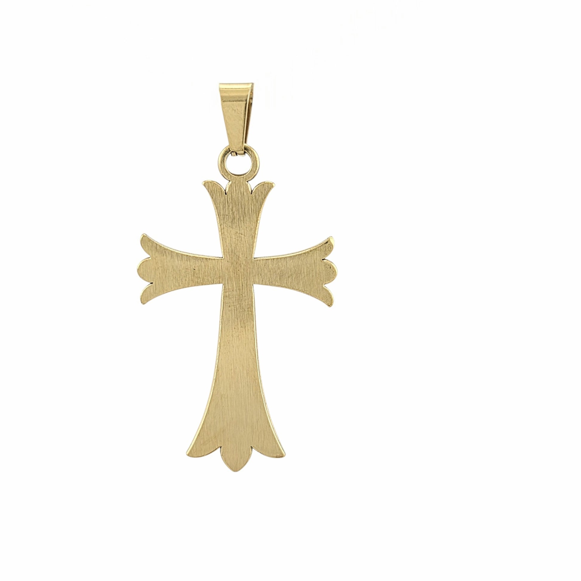 Croix dorée pendentif homme hypoallergénique sans nickel résistant à l'eau – Alberto Bijoux Montréal