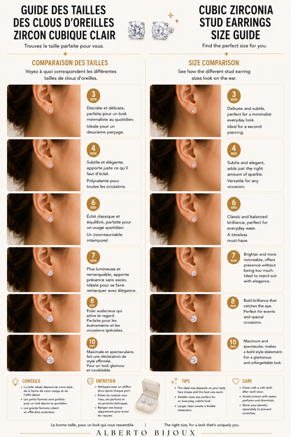 Cz Stud earring Guide Alberto BIjoux