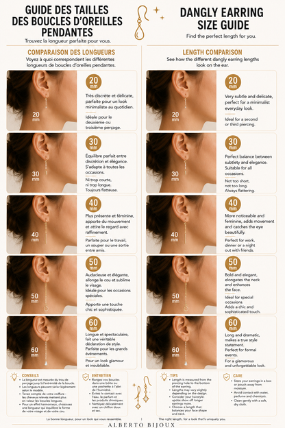 Dangly Earrings Size Guide Alberto BIjoux