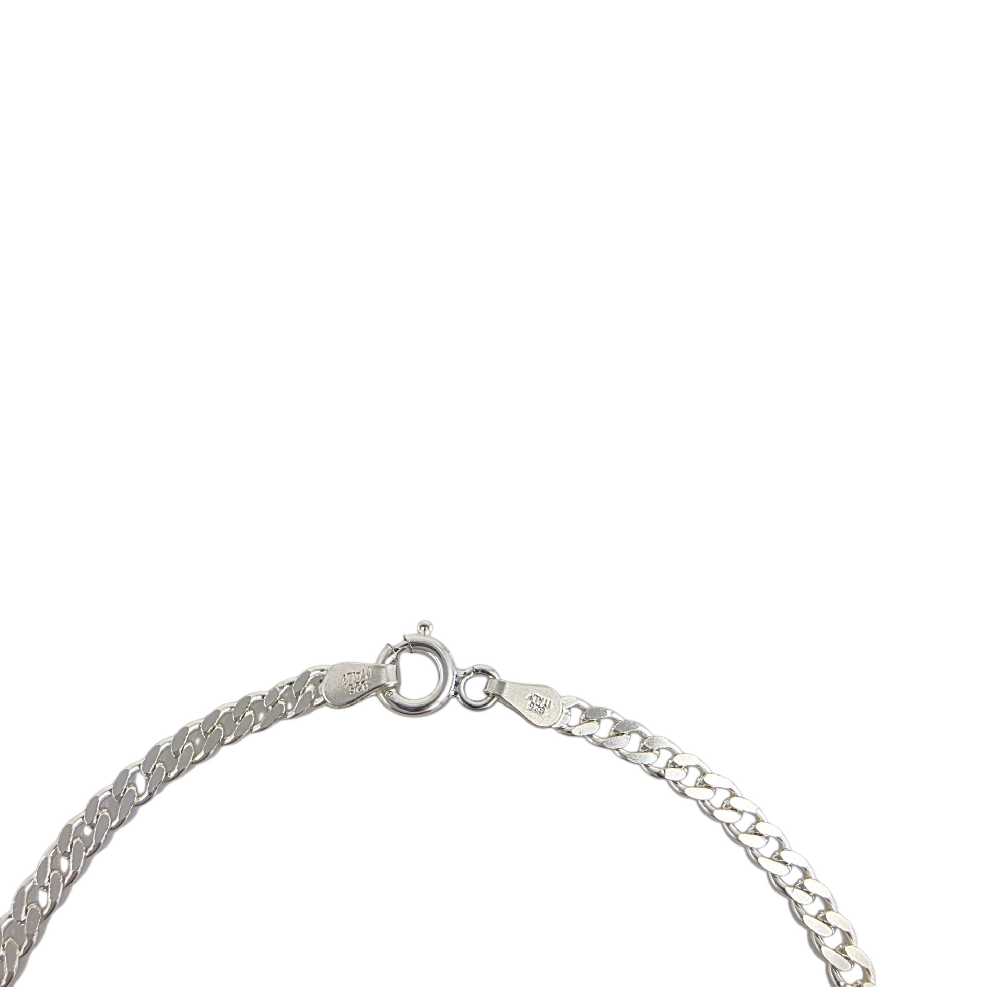 Fermoir spring ring bracelet argent 925 Italy chaîne curb 3mm