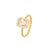 Bague solitaire dorée avec pierre rectangulaire et zircons, modèle raffiné Clarté Royale – Alberto Bijoux