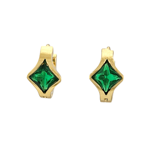 Huggies Émera – Mini Créoles Vert Impérial - Alberto Bijoux