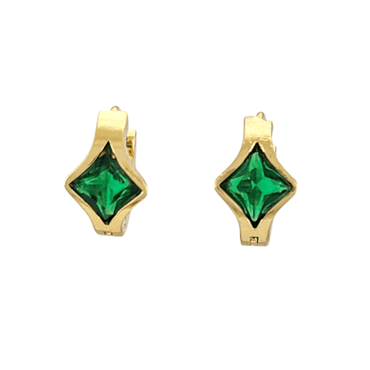 Huggies Émera – Mini Créoles Vert Impérial - Alberto Bijoux