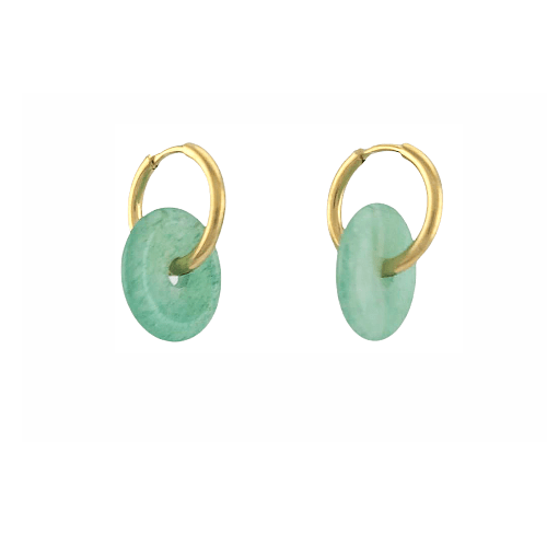 Jade Loop – Créoles Dorées & Pierre Verte - Alberto Bijoux