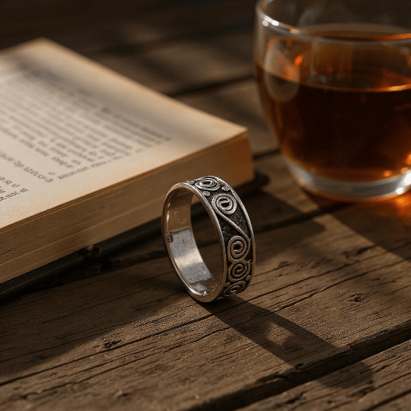 Jonc Spirale Argent Sterling 925 - Bague Motif Tourbillon - Alberto Bijoux