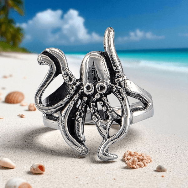 Kraken – Bague Pieuvre en Argent Sterling 925 - Alberto Bijoux