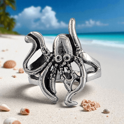 Kraken – Bague Pieuvre en Argent Sterling 925 - Alberto Bijoux