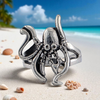 Bague pieuvre en argent sterling 925 Kraken – Bijoux originaux Alberto Bijoux Montréal
