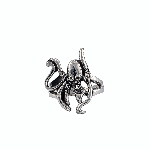 Kraken – Bague Pieuvre en Argent Sterling 925 - Alberto Bijoux