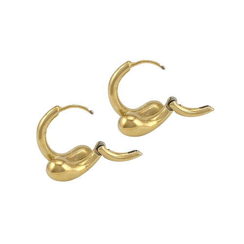 Boucles d’oreilles en acier doré avec design torsadé et forme nouée moderne