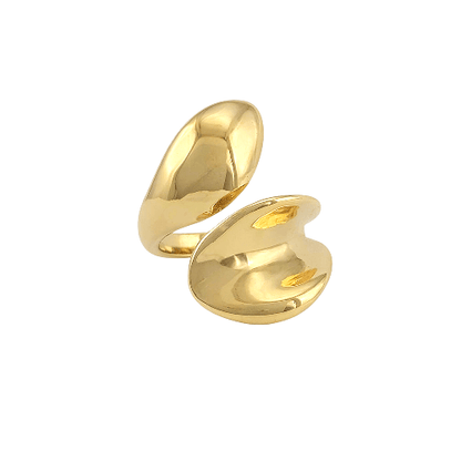 Lunara – Bague Ouverte Dorée Double Dôme - Alberto Bijoux