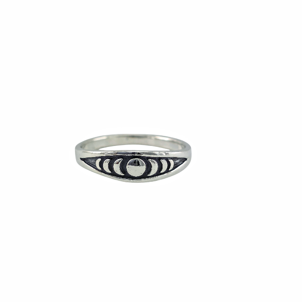 Bague phases de lune en argent sterling 925 Lunara – Bijoux mystiques Alberto Bijoux Montréal
