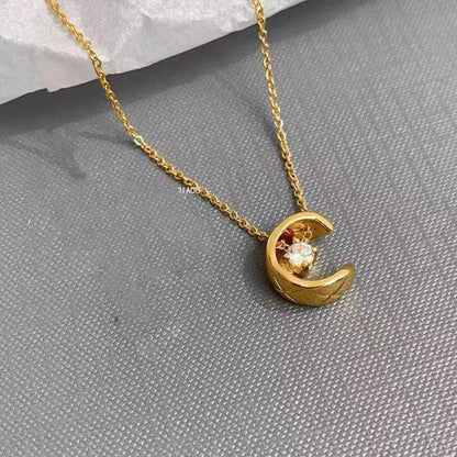 Collier “Luna” – Lune Dorée & Pierre Brillante - Alberto Bijoux