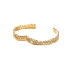 Manchette bangle dorée pour femme avec design dentelle ajourée, au style raffiné et bohème chic – Alberto Bijoux