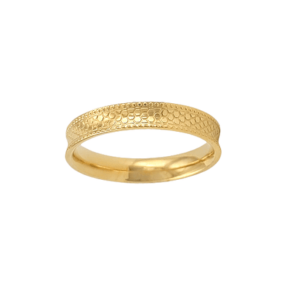 Milo – Bague Fine Dorée Texturée en acier inoxydable - Alberto Bijoux