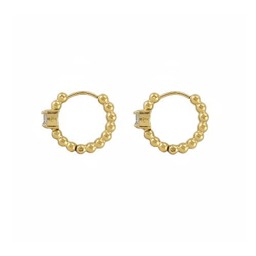 Mini Anneaux Perlés Dorés – 10mm - Alberto Bijoux
