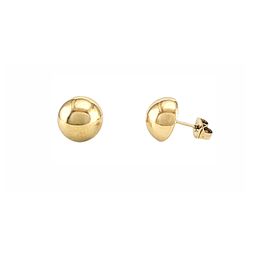 Boucles d’oreilles puces dorées en forme de boule – tailles 8 mm et 10 mm – en acier inoxydable