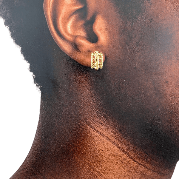 Tressia – Mini Créoles Tressées Dorées - Alberto Bijoux