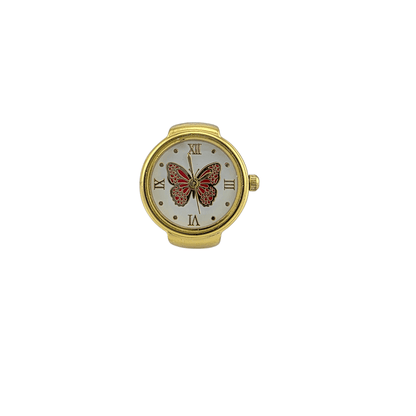 Montre Bague Papillon Ajustable – Finition Dorée - Alberto Bijoux