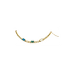 Bracelet chaîne doré en acier inoxydable avec pierres rectangulaires colorées – turquoise, vert rayé, nacre – sur fond blanc
