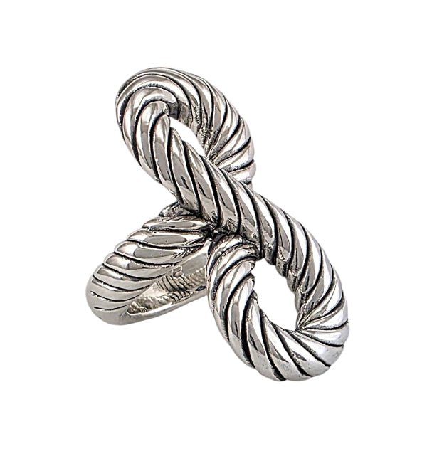 "Nœud Éternel" - Bague Argent Creuse Torsadée Statement - Alberto Bijoux
