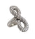 Bague argent sterling creuse design nœud torsadé avec texture spirale, style statement élégant