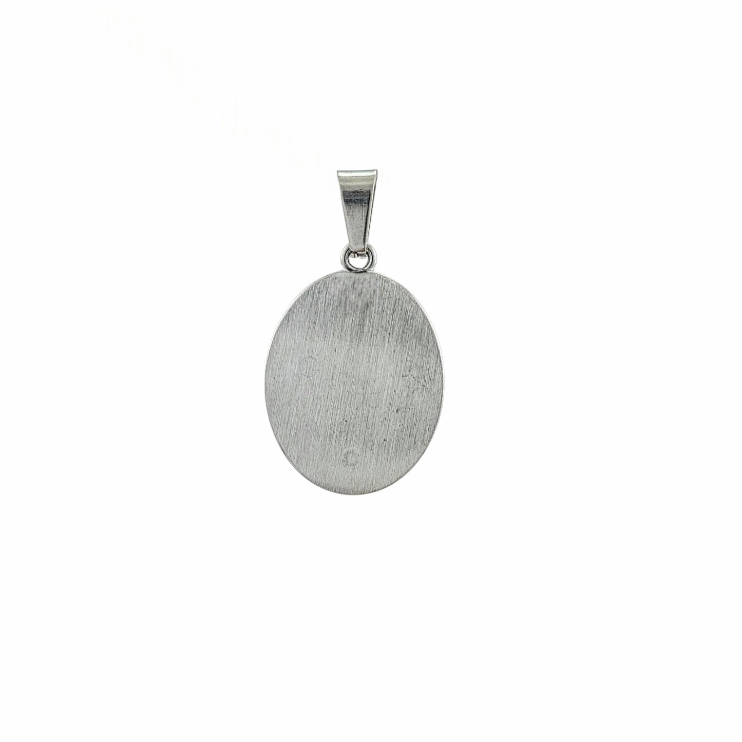 Médaillon oval Notre-Dame de Guadalupe 22x17mm acier inoxydable cristaux – Alberto Bijoux Montréal