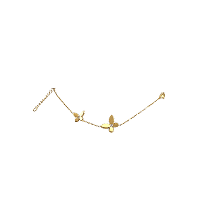 Papillia – Bracelet Papillons Dorés en Acier avec Cristaux - Alberto Bijoux