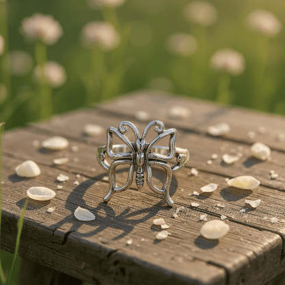 Butterfly Vibes – Bague Papillon Argentée Ajourée (Tailles 5 à 10) - Alberto Bijoux